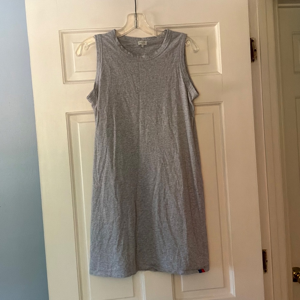 KULE Gray Organic Cotton Sleeveless T-Shirt Dress Shift Small sustainable